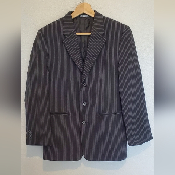 Amherst Collection Boys Black Pin Stripe Blazer Suit Jacket Size 16 Prep - Picture 5 of 7